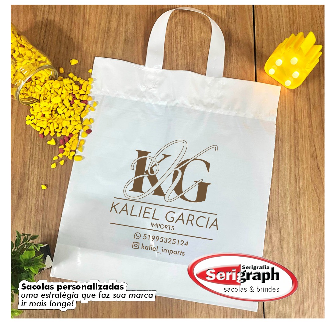 Sacola personalizada branca - Kaliel Garcia Imports