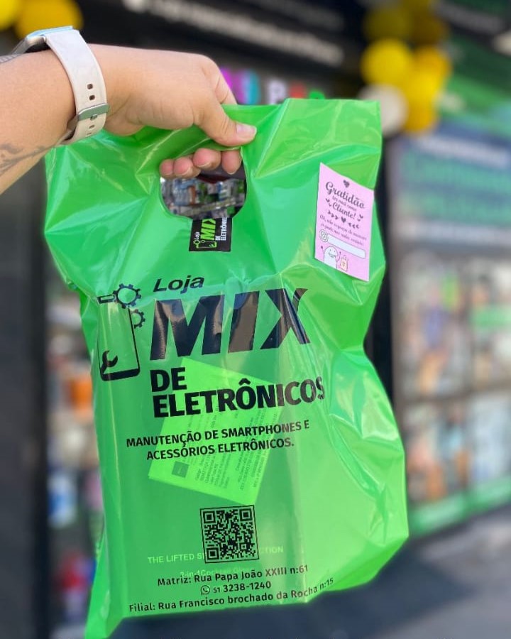 Sacola personalizada Loja Mix de Eletrônicos